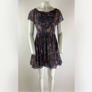 Weston Wear Sz XS Tulle Lined Mesh A-Line Dress Multicolor 100% Nylon